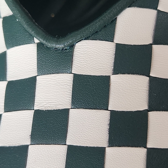 Gianni Bini Pumps 6 Green Leather Colton Intrecciato Check Square Toe New $100 - Picture 5 of 15